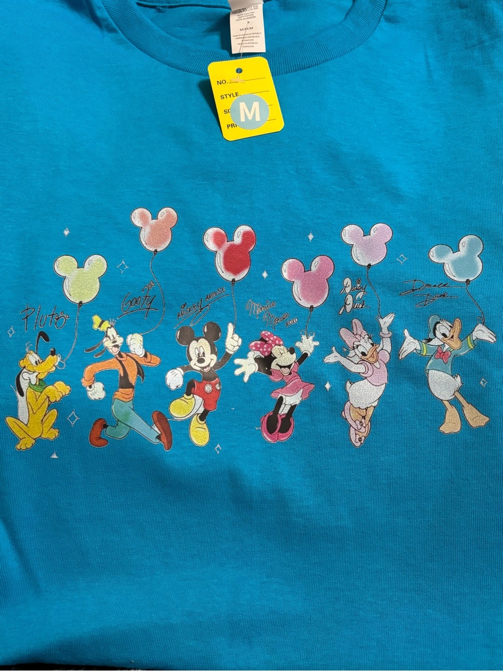 NEW Disney Mickey & Friends Graphic Tee - Turquoise - Medium